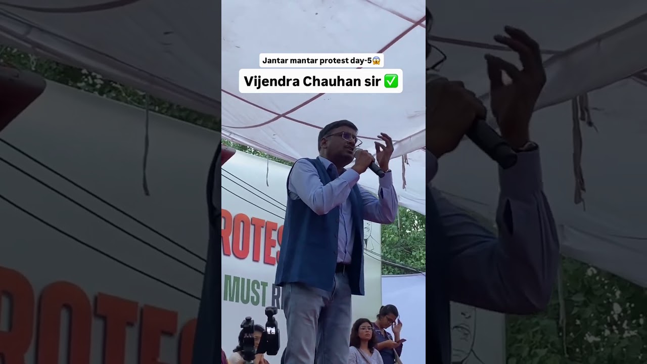 Vijendra Sir joined CJP Protest at Jantar Manter Day 5 #cjpprotest #neetpaperleak #upscprelims2026