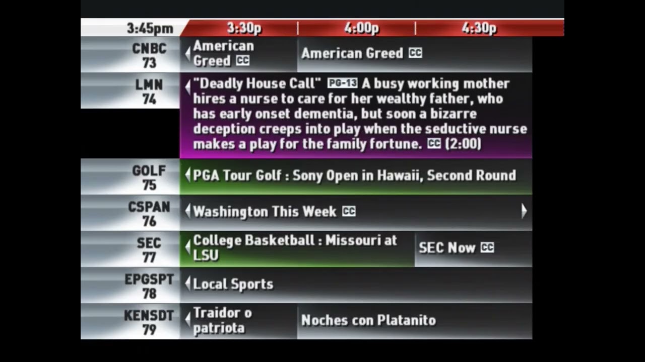 TV Listings Guide - Charter Spectrum (1/17/26)