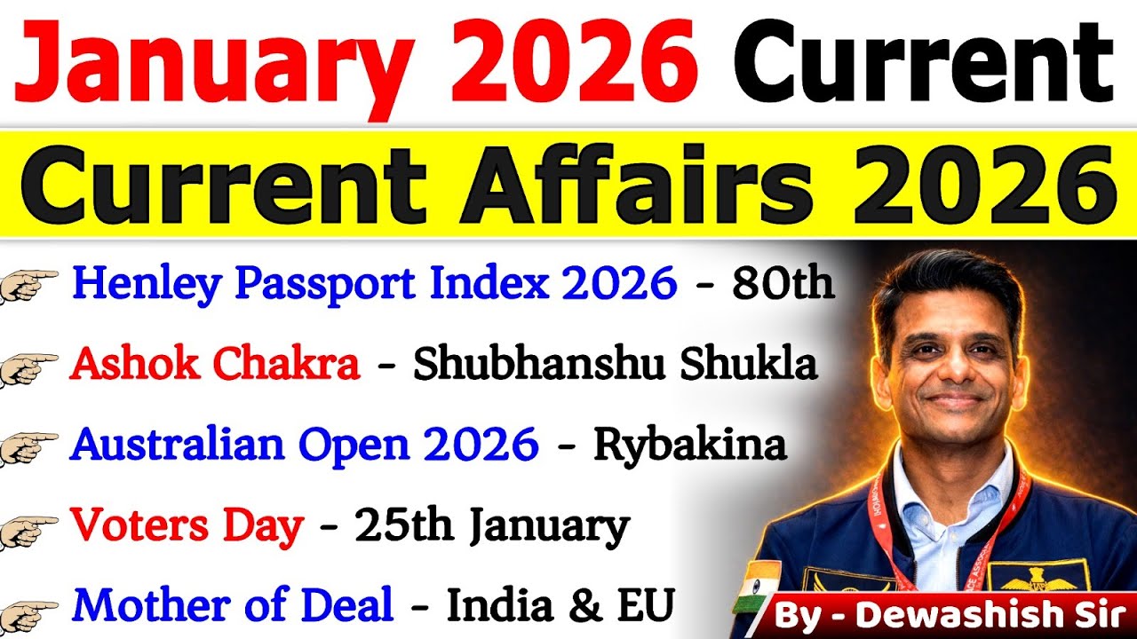January 2026 Current Affairs 🔥 | Complete Monthly Current Affairs 2026 | One Shot Revision #current