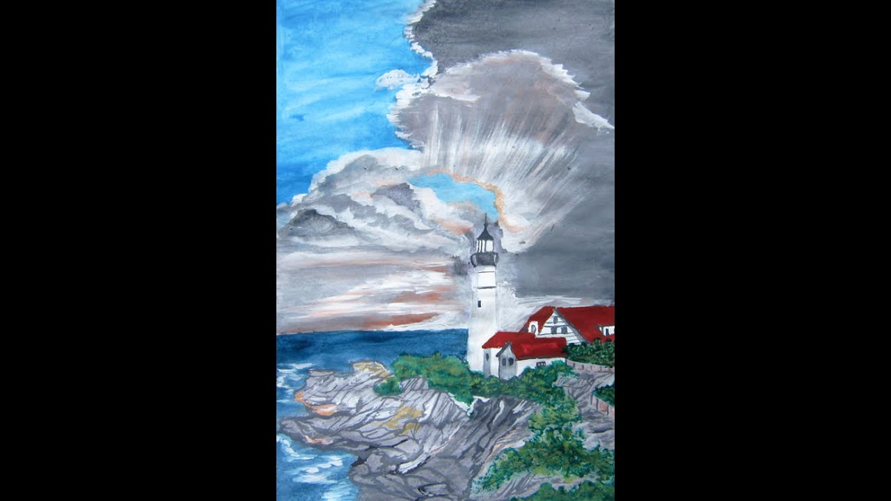 A house next to the lighthouse #house #nextdoor #lighthouse #art #artwork #painting #sea #beach #sky