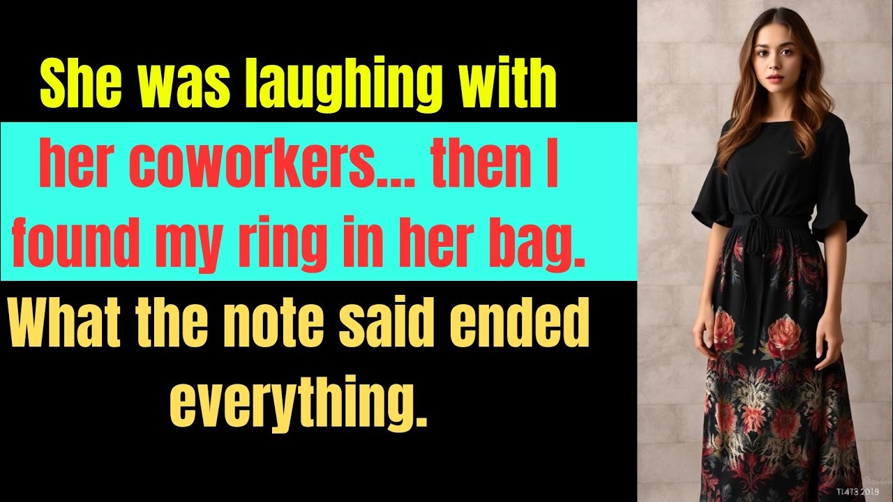 She Laughed With Her Coworkers—Then Found My Ring and Froze