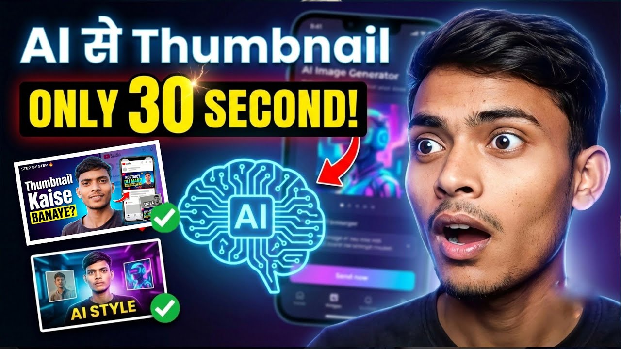 AI Se Thumbnail Kaise Banaye? (30 Second Me Professional Design) Thumbnail Generator | #sohel 