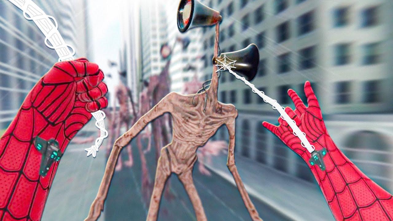 Poderes do Homem-Aranha VS Exercito de Siren Heads no Bonelab VR Mods