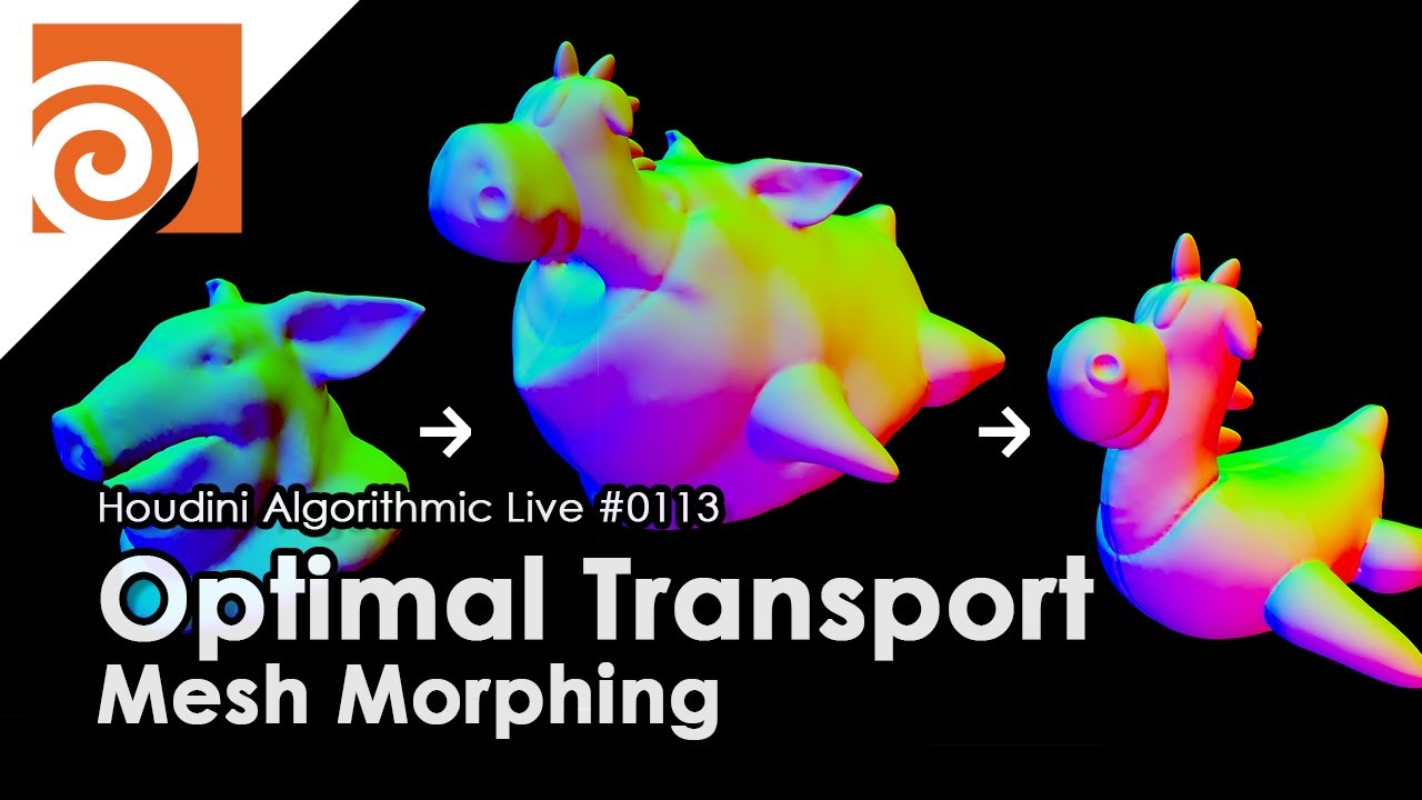 Houdini Algorithmic Live #113 - Optimal Transport (3D Mesh Morphing)