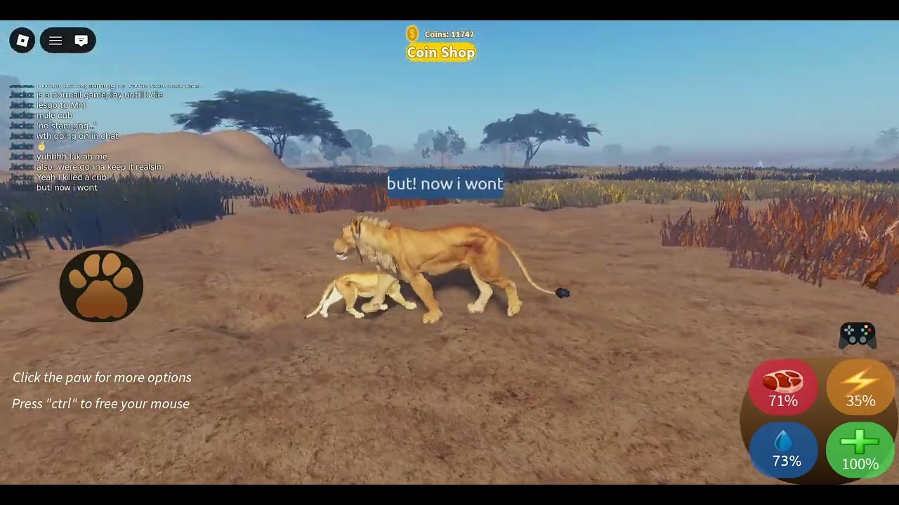 Lion Gameplay| Eternal Enemies| Roblox|