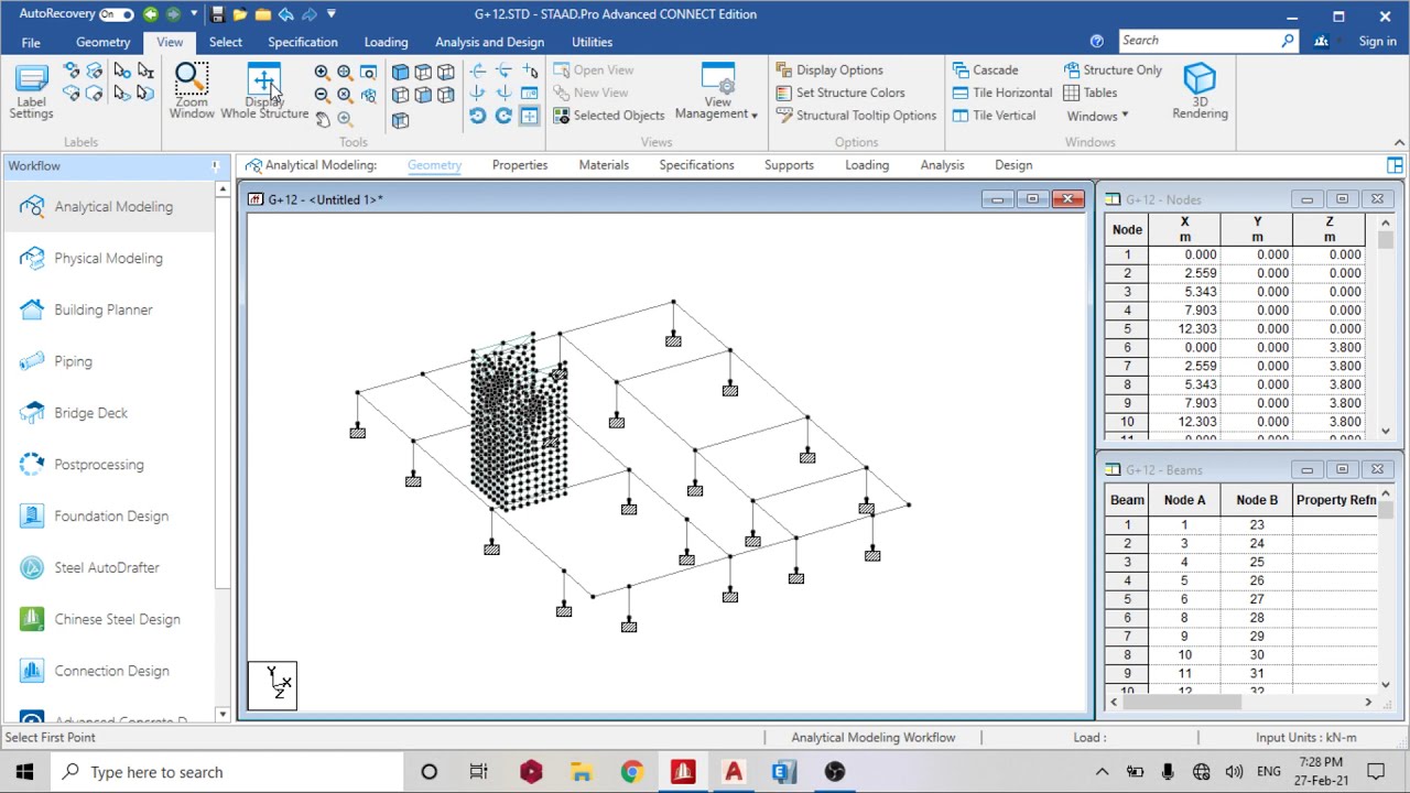 Part 5 modelling the shear wall on staad pro connect edition