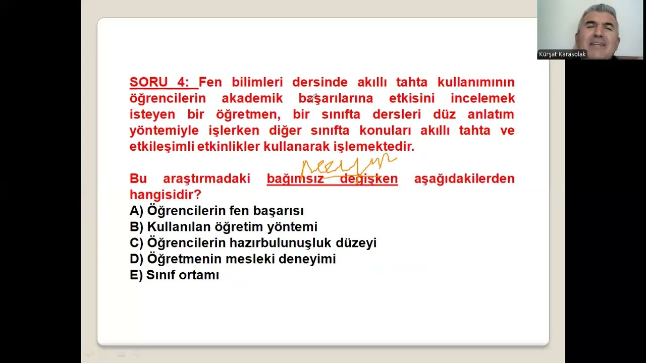 &Ouml;L&Ccedil;ME- DENEME 2: Bağımlı- Bağımsız Değişkenler