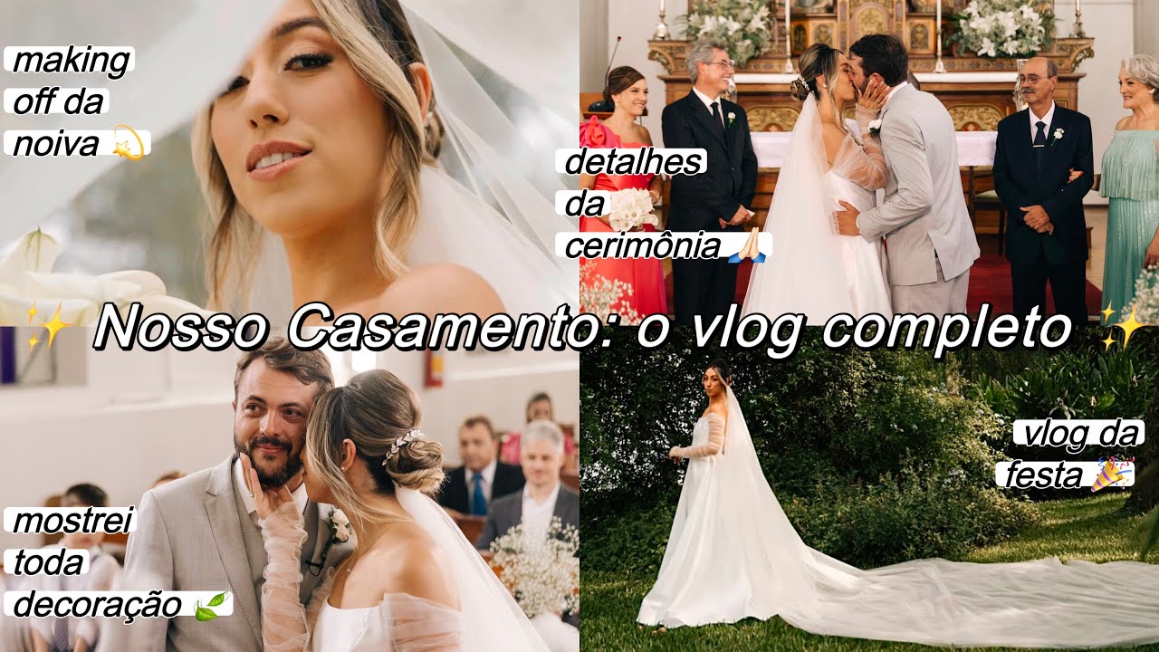 NOSSO CASAMENTO: o VLOG COMPLETO | decoração, cerimônia religiosa e festa 🍃💍🌟 Cacá Anjos
