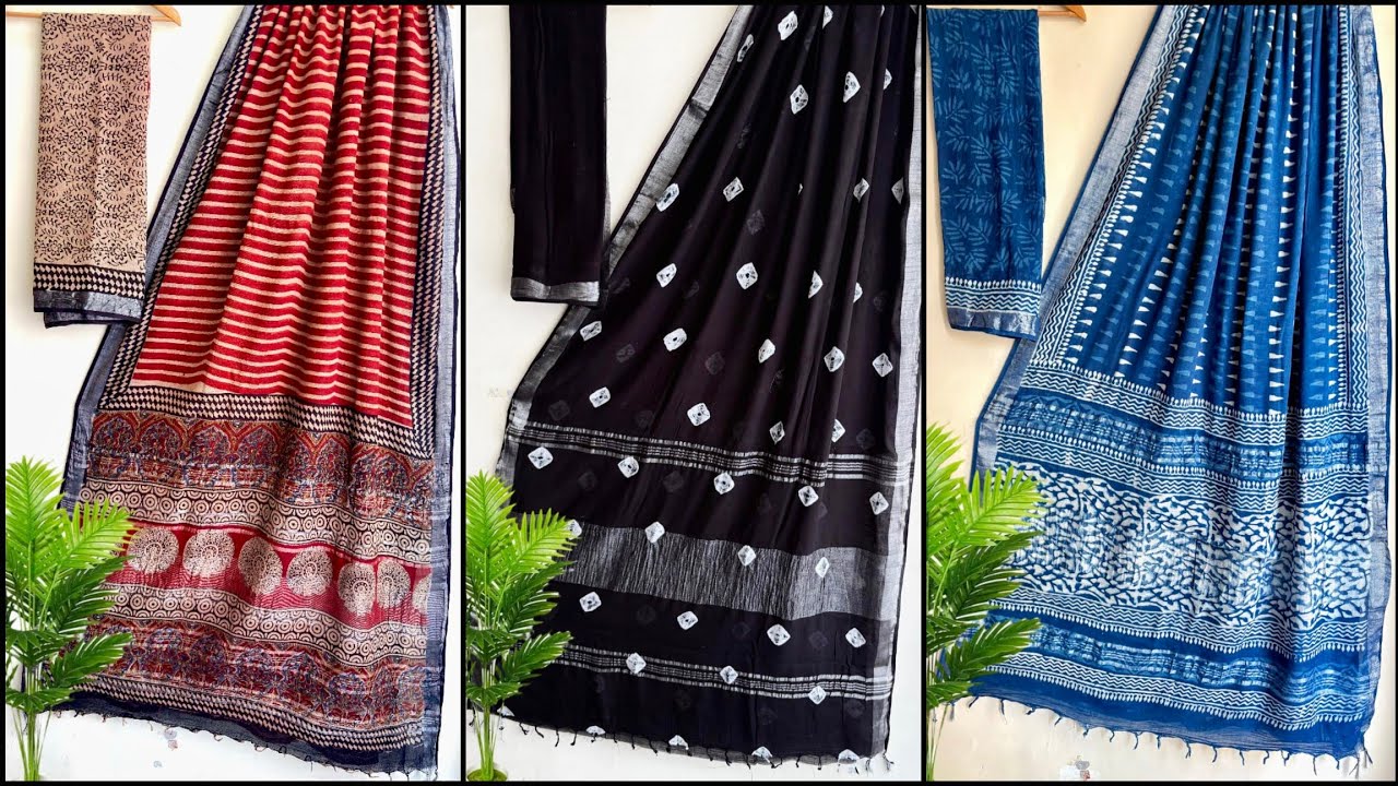 Linen Cotton Sarees | Free Shipping | Linen Cotton Saree Wholesale & Manufacturers #shopnow 