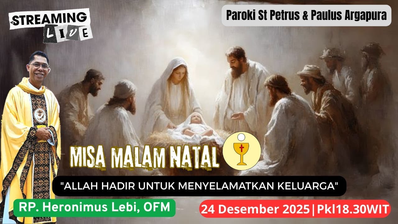 Live Misa Malam Natal, 24 Desember 2025, Paroki St. Petrus & Paulus  Argapura