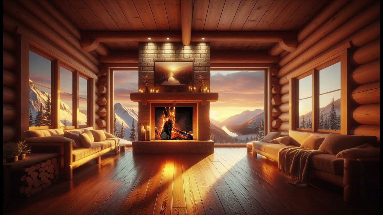 10 Hours Cozy Fireplace 🔥 Fire Crackling & Birds Sounds for Deep Sleep & Relaxation
