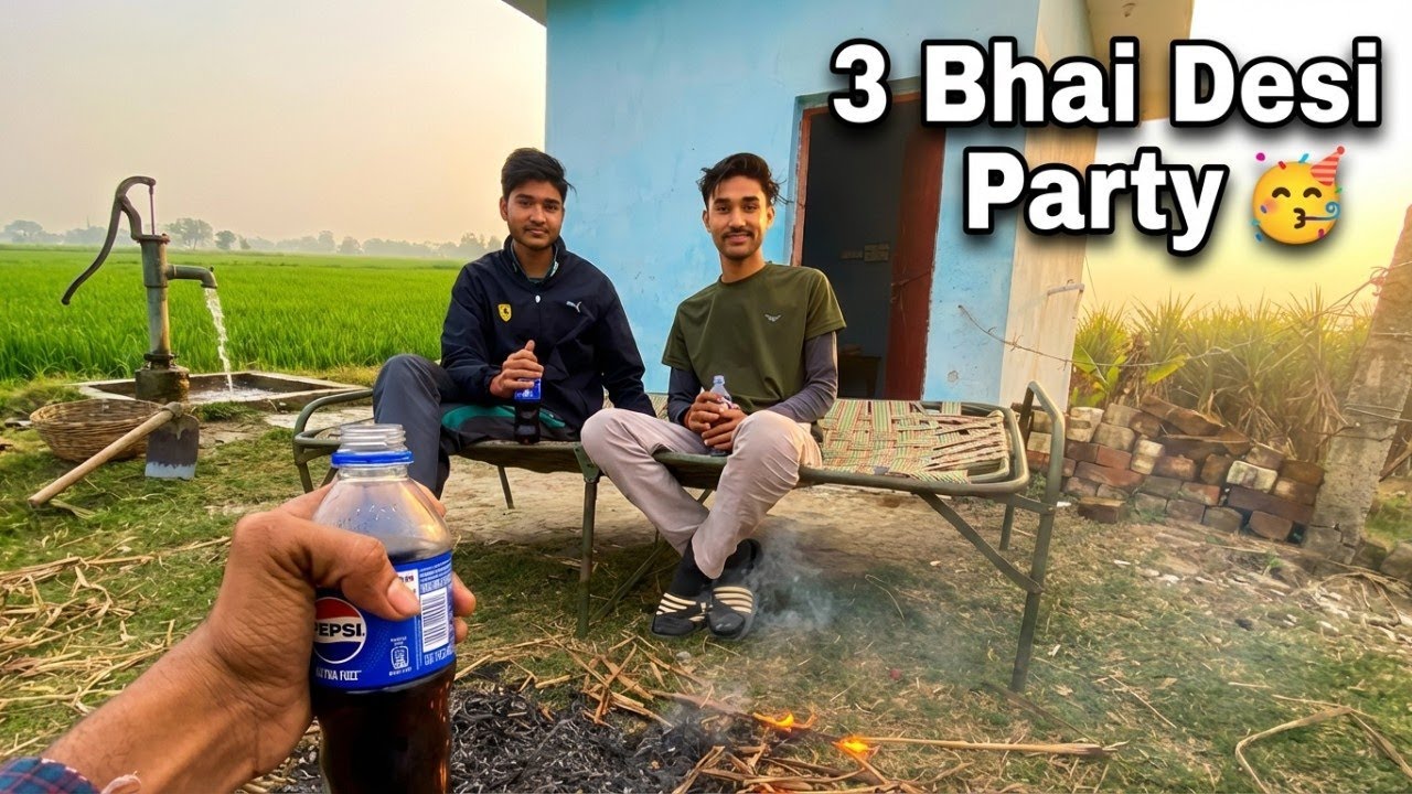 3 Bhai Tubewell Wale Khet Me Party 🎉 | Desi Village Vlog Tubewell Vlog  Party Vlog  Party Vlog