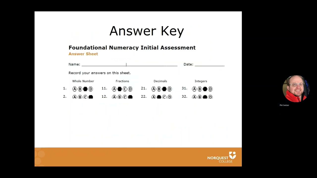 Initial Assessment   NorQuest Foundational Numeracy