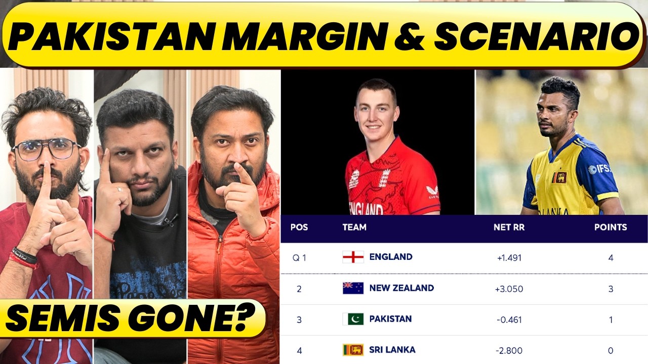 PAKISTAN'S LAST HOPE, ENG WIN & MARGIN OF WIN FOR SRI LANKA MATCH. CALCULATOR OUT.