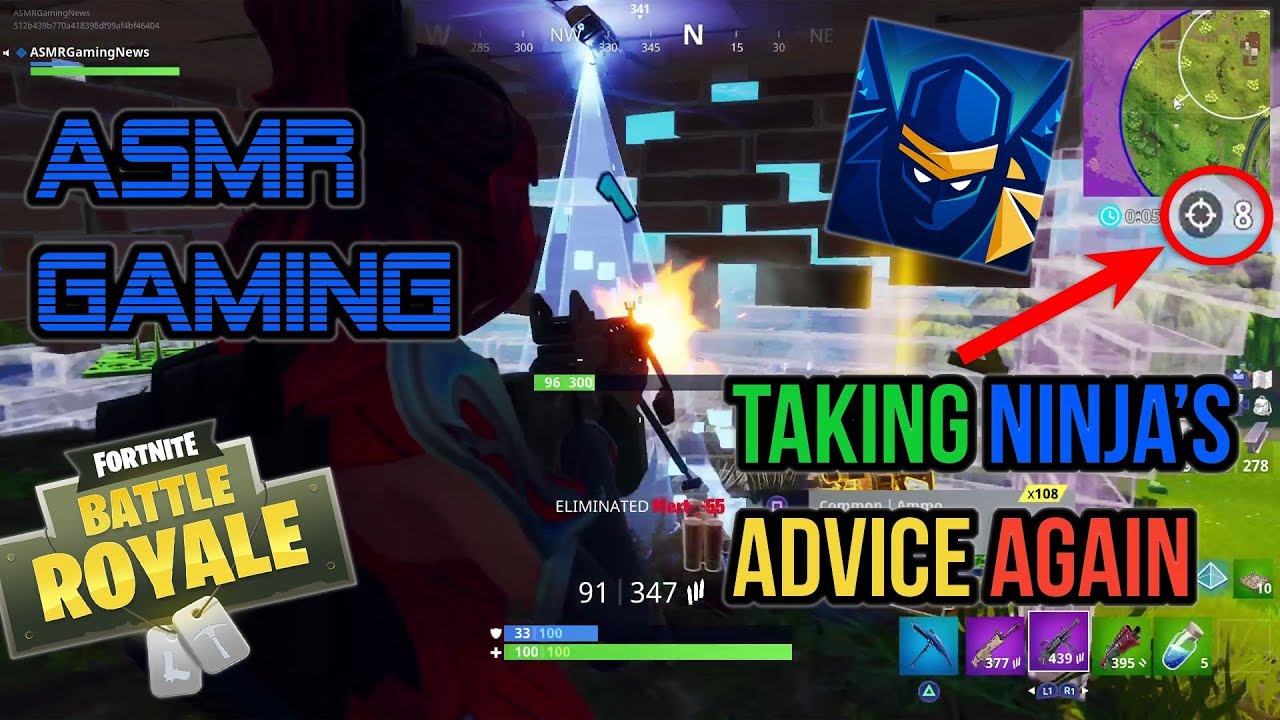 ASMR Gaming | Taking Ninja's Fortnite Advice For The 2nd Time 🎮Controller Sounds + Whispering🎮