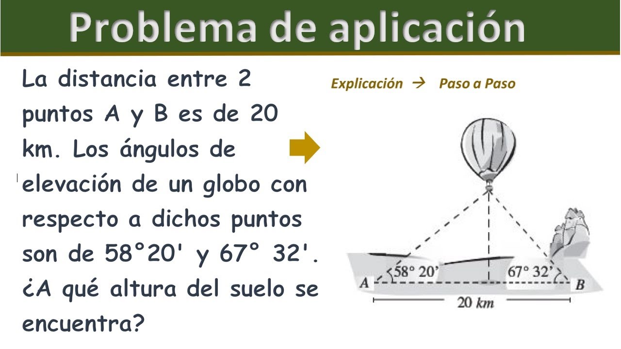 Problema de Aplicacion | Ley de Senos | Altura de  un Globo