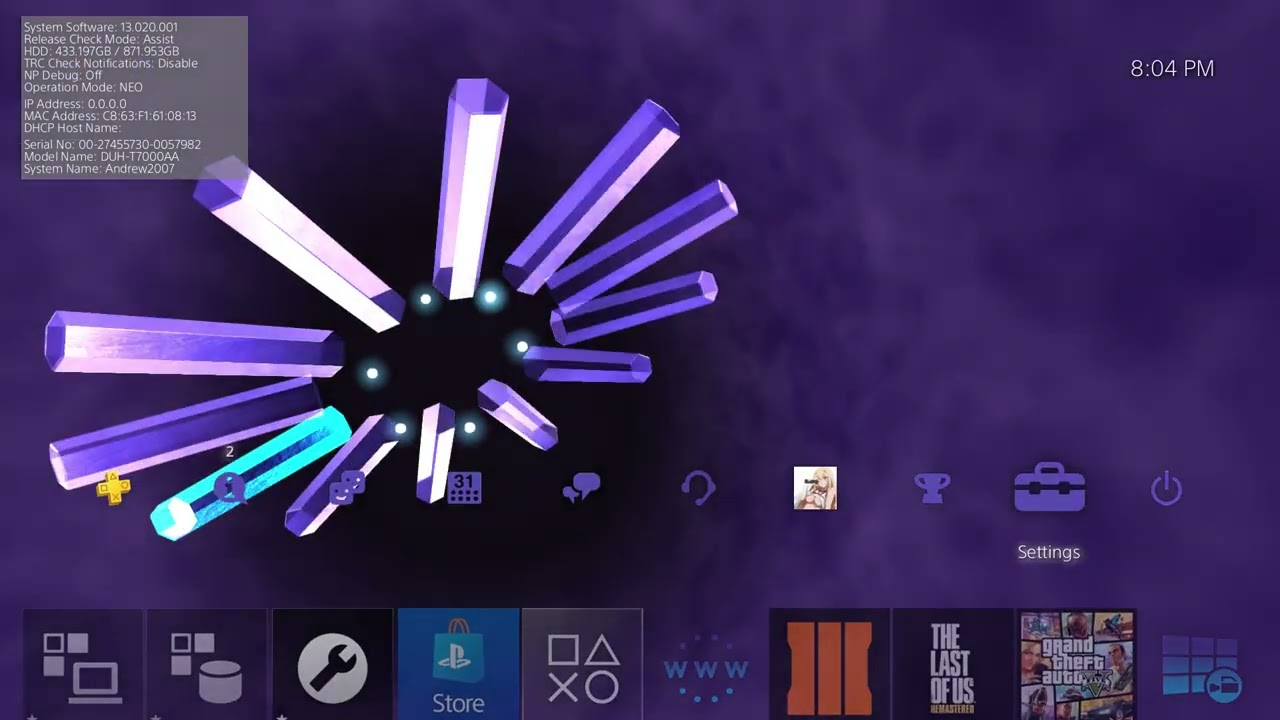 PS4 13.02 Real Debug Settings (Testkit)