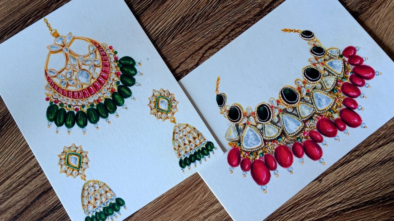 Jewelry Illustration Tutorial | Beginner friendly | No water colour medium