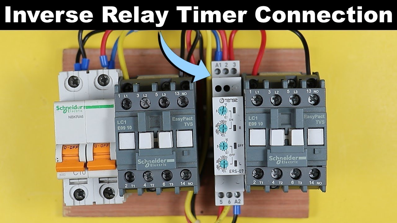 Inverse Timer Connection With Contactor for Two Motor  @Electrical Technician