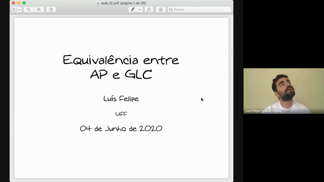 Aula 12 - Equivalência entre AP e GLC