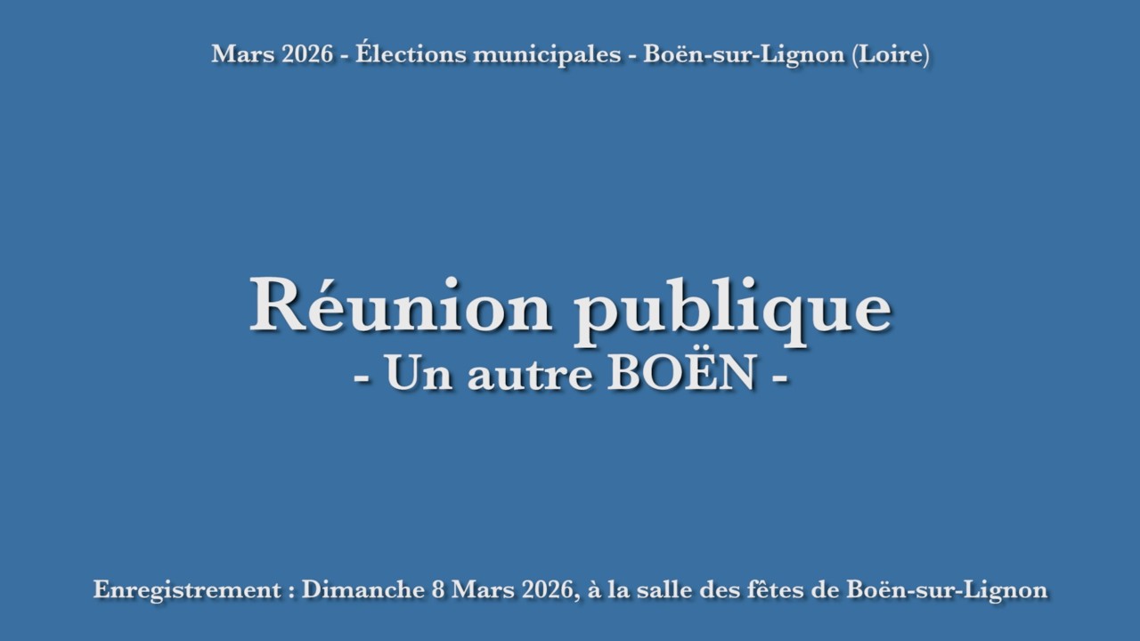 Réunion publique Un autre Boën 2026
