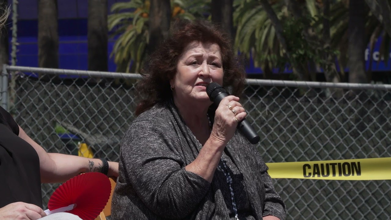 Jeanne White Ginder, mother of the late teen activist Ryan White, speaks at HIV/AIDS event