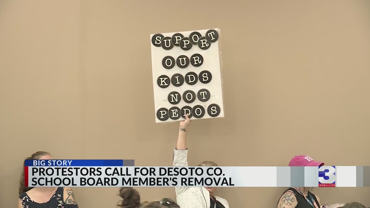Protesters at Desoto County school board meeting