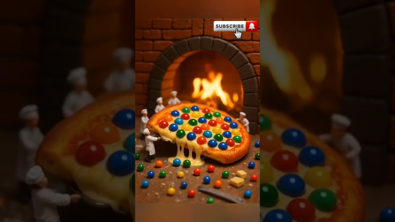Mini Chef Makes a Candy Pizza?! #candy #pizza #shorts