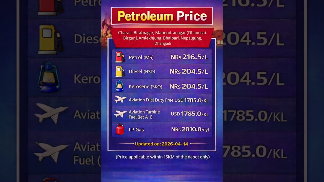 Petrol, Diesel, Gas price in Nepal  as of 2026-04-14 #nepal #petrolprice #dieselprices #gasprices