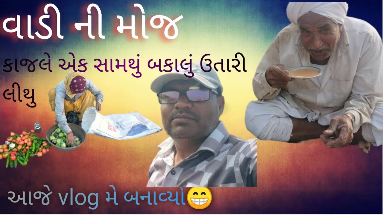🌱વાડી ની મોજ🌱 આજે vlog મે બનાવ્યો😍 #jitendra kajal vlos #farming #villagelife #khedut