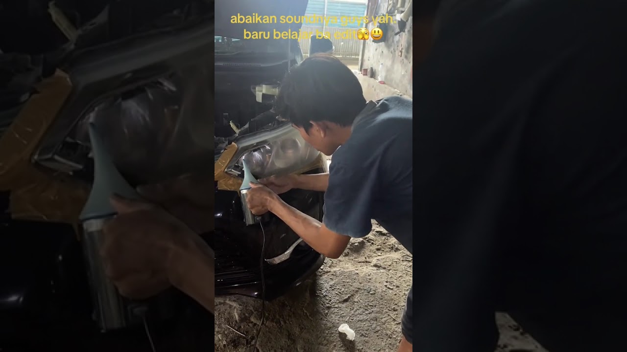 Proses poles mika headlamp Avanza 