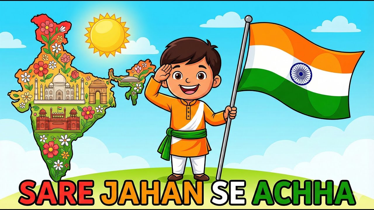 सारे जहाँ से अच्छा | Sare Jahan Se Achha - Hindi Rhymes | Deshbhakti Song #tinytales tv