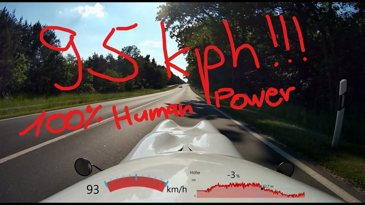 Milan SL Velomobile 95kph on 5% Downhill