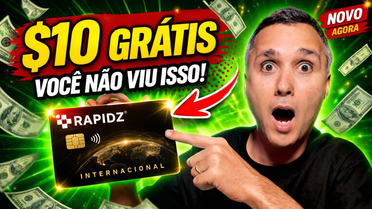 GANHE $10 NO CART&Atilde;O INTERNACIONAL GR&Aacute;TIS I RAPIDZ CARD