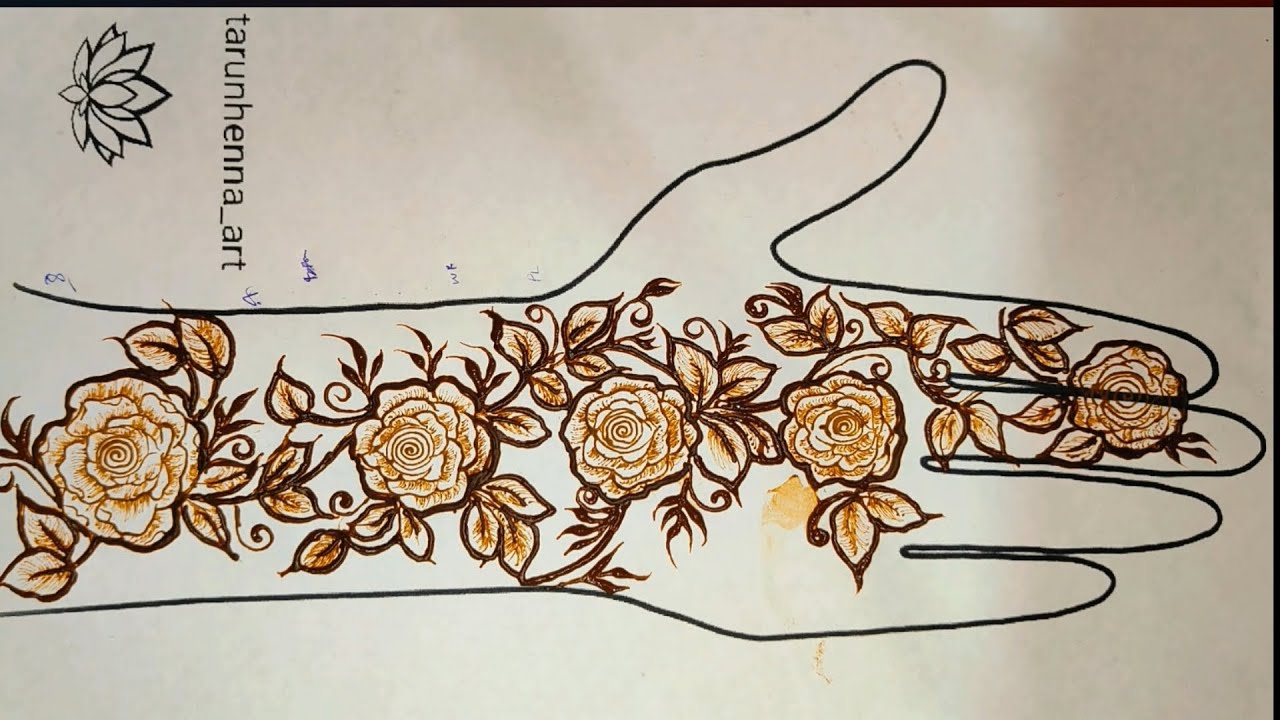 10 minute  me lagne wali easy dubai floral design | easy and simple mehendi tutorial | new design 