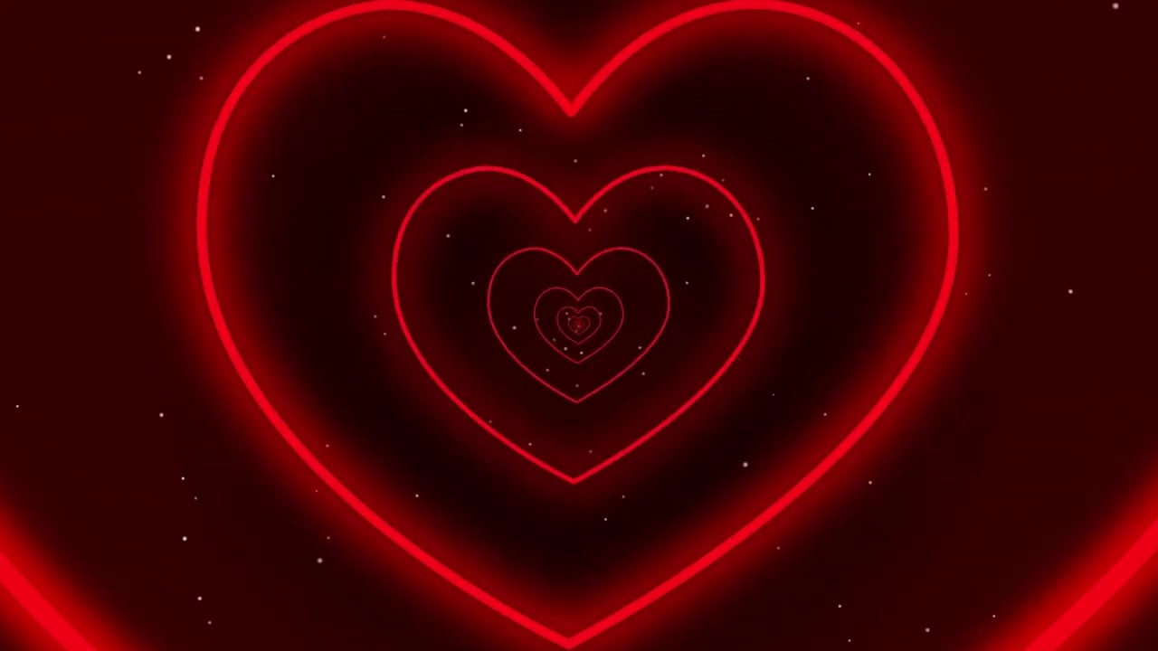 Бесплатно Неоновые красные огни Love Heart Tunnel Tik Tok Trend Background Loop 1 час 4k 60fps
