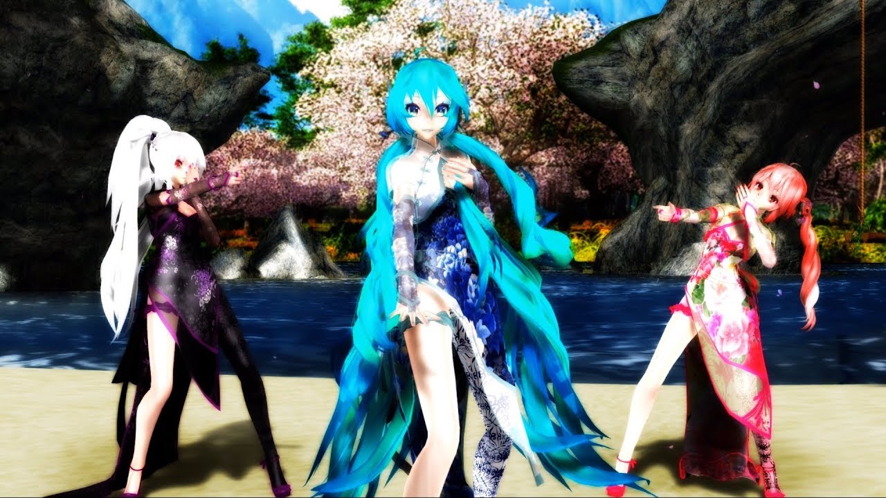 【MMD 4K】ライアーダンス Tda式 Miku Haku Teto Chinadress