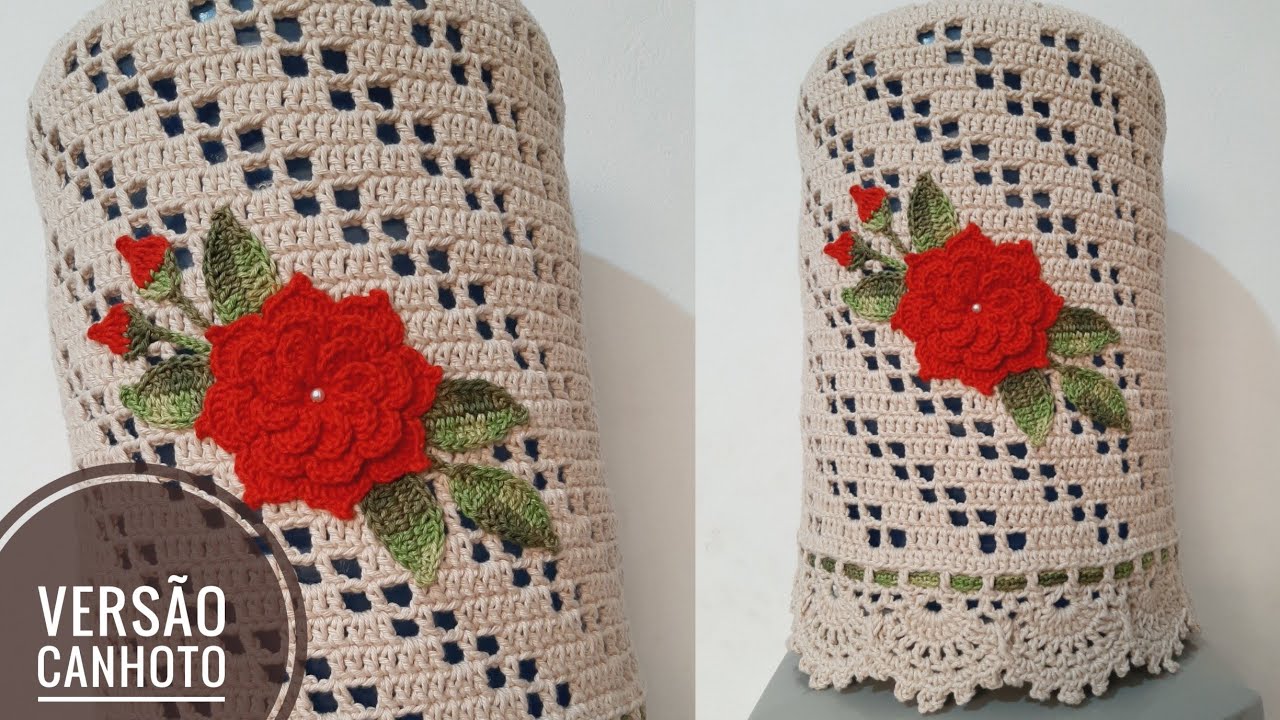( VERSÃO CANHOTO) Capa de galão de água Floral Delicada ( 20 litros)