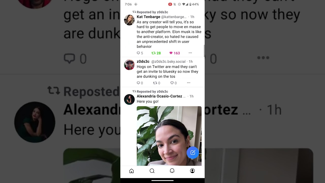 Bluesky Social Android app preview #bsky #bluesky #blueskysocial z0ds3c.bsky.com