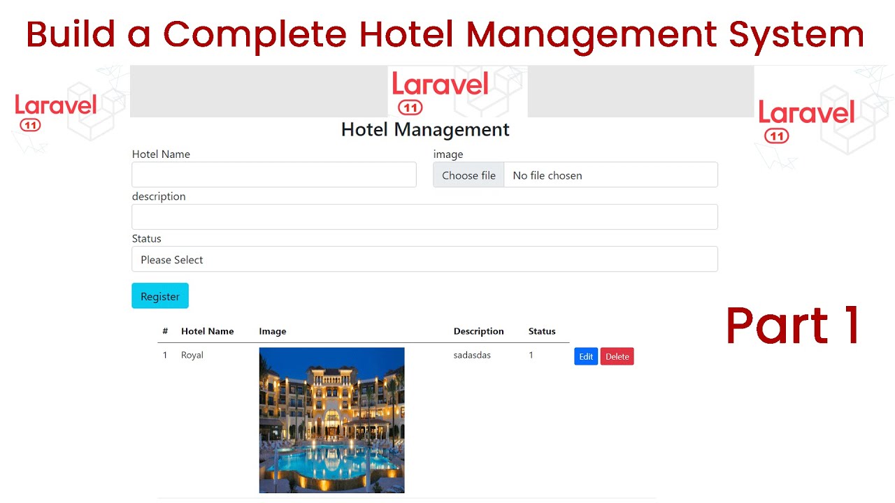Build a Hotel Management System in Laravel 11 Part 1 | Full Project Tutorial