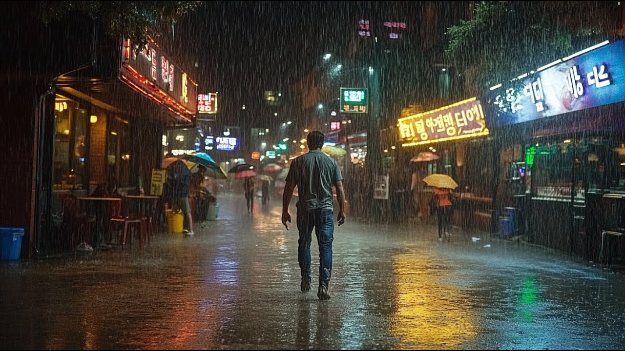 In the Rain of Hardship, I Walk to Find Myself. Relaxing Sound for Sleep Meditation. White Noise.