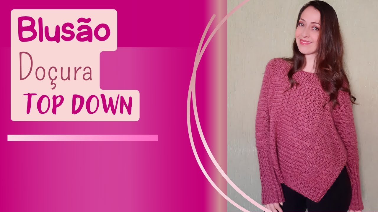 Blusão / Poncho Top Down em Crochê