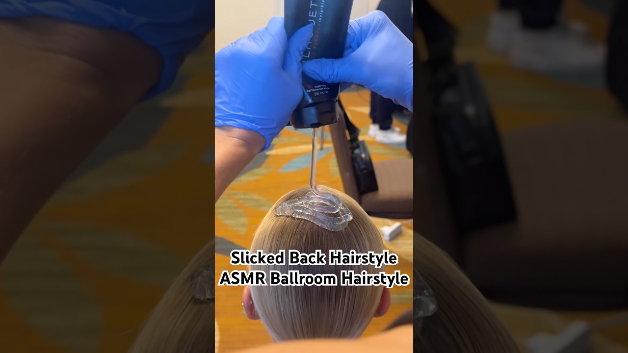 ASMR 🔊 Slicked Back Hairstyle Ballroom Hairstyle #hairtok #hairstyle #asmr #haircare #hairasmr