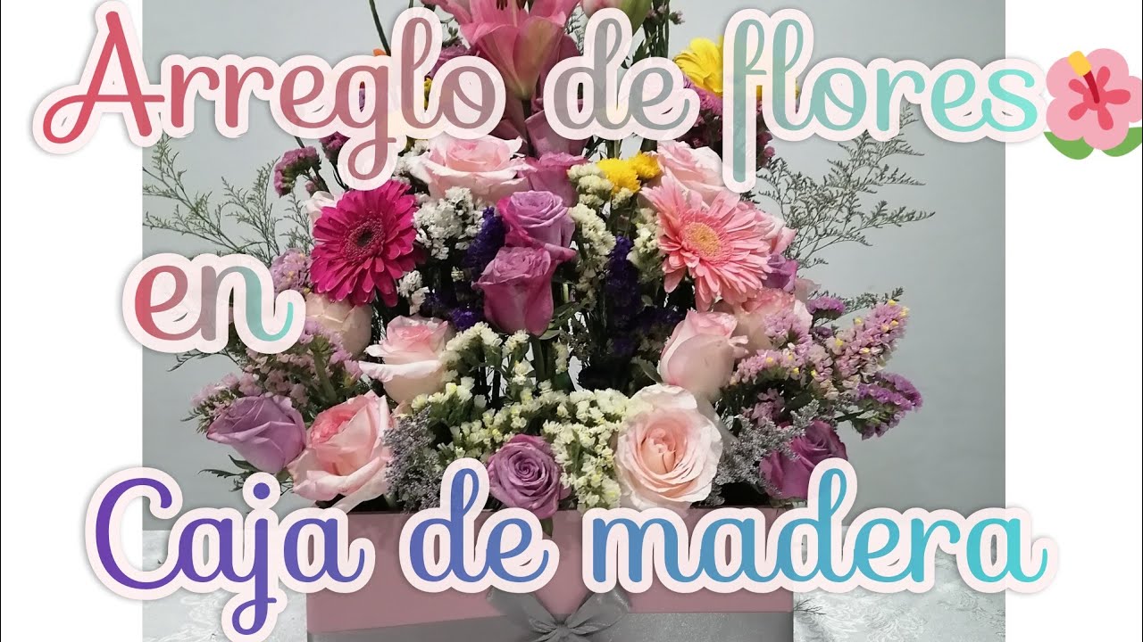 Arreglo de flores🌹🌺 en caja de madera🎁