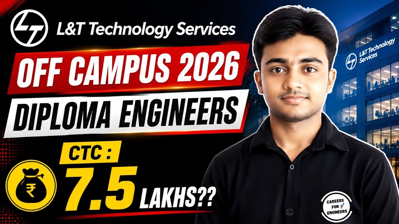 L&T Technology Off Campus 2026। Diploma Engineers। CTC : 7.5 LAKHS!। L&T Hiring 2026। Latest Jobs 