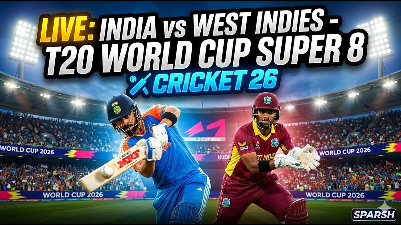 LIVE: India vs West Indies - T20 World Cup Super 8 🏏 Cricket 26