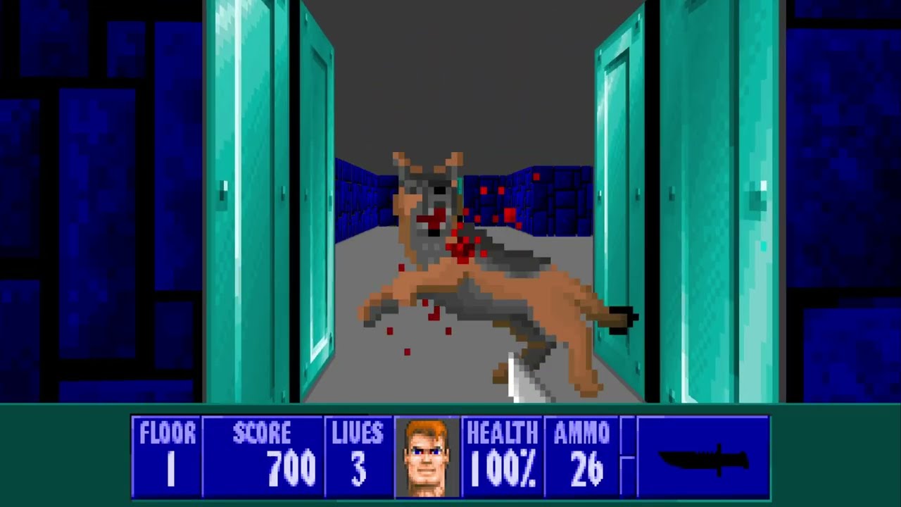 Wolfenstein 3D Pistol/Knife only challenge E1M1