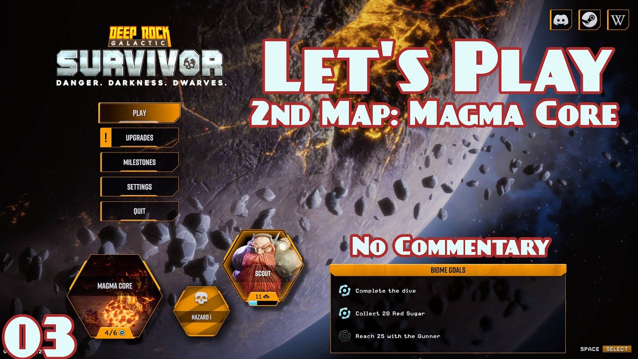 Let's Play: Deep Rock Galactic: Survivor - Ep3 - 2nd Map: Magma Core (No Commentary)
