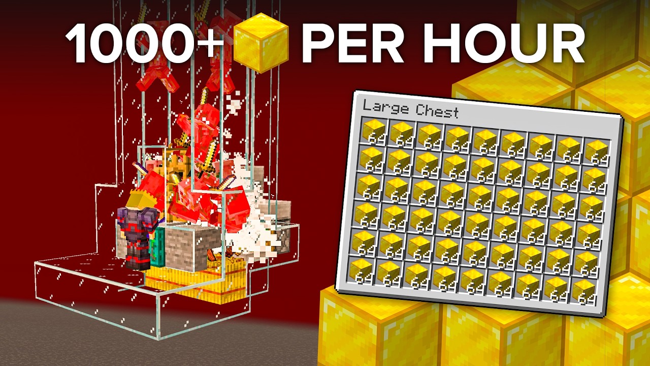 Minecraft&rsquo;s Greatest Gold XP Farm - 1000 Gold Blocks Per Hour