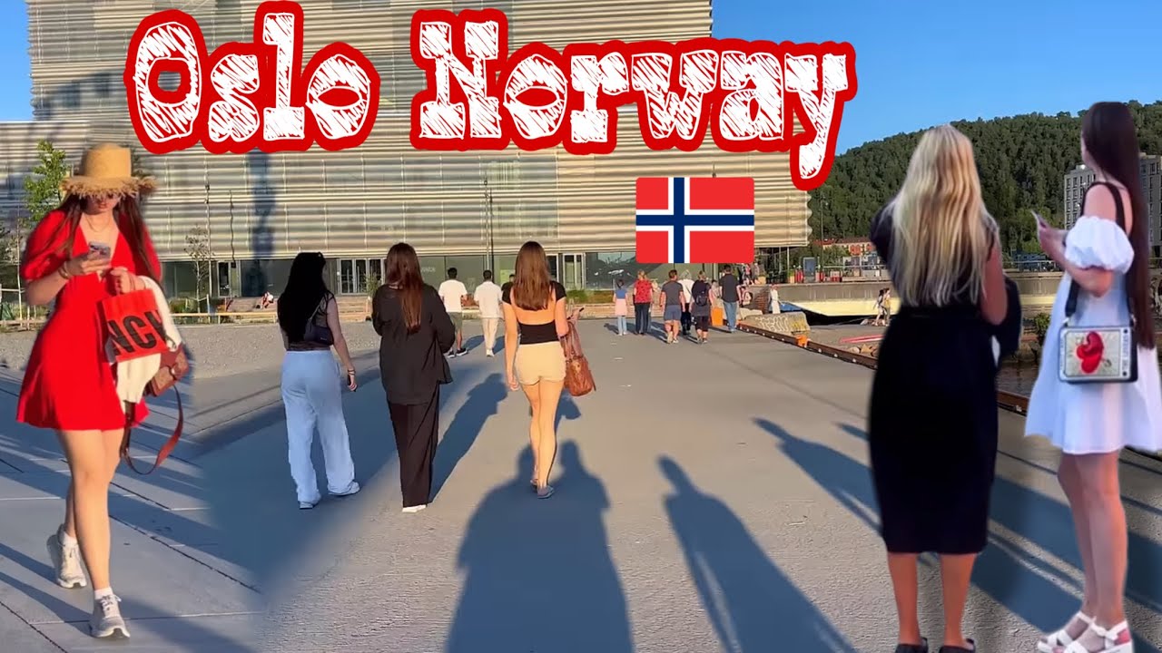 4K Oslo Norway walking tour, relaxing walk